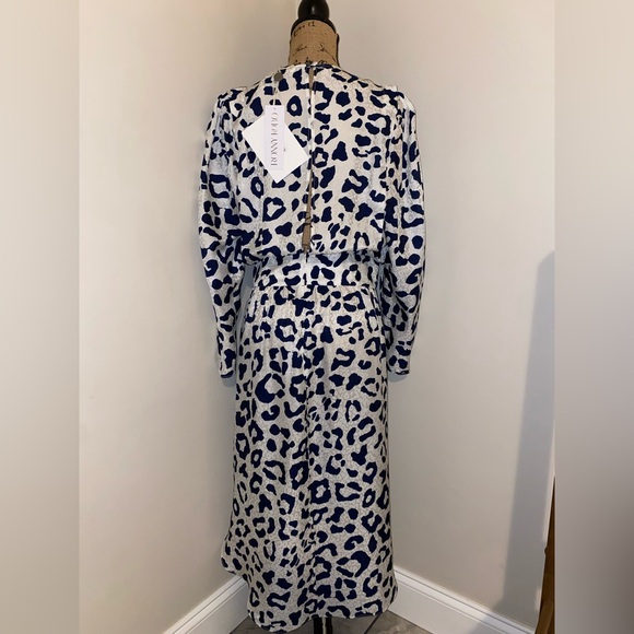 RONNY KOBO Jade leopard-print satin-jacquard midi dress - Picture 9 of 16